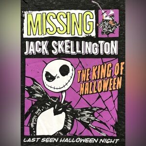 Disney The Nightmare Before Christmas Missing Jack Skellington TShirt Lg (12-14)
